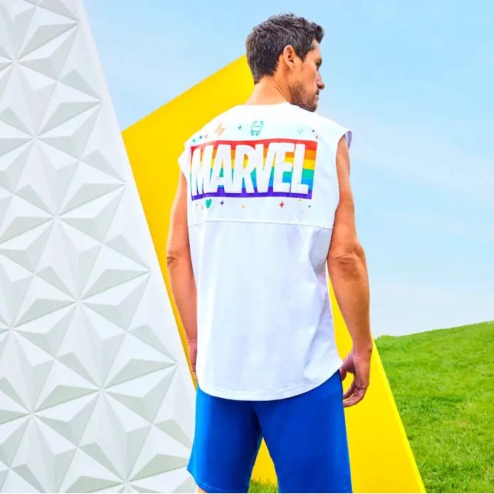 Spirit Jersey Disney Parks Marvel Pride Collection Sleeveless White Size L